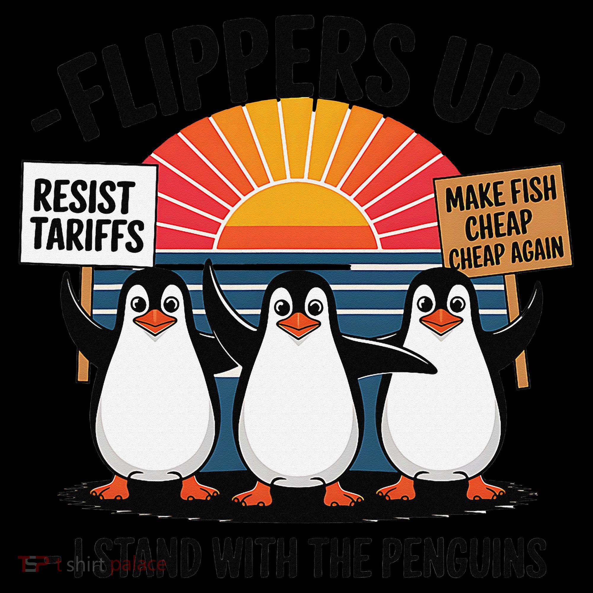 Flippers Up I Stand With Penguins Against Tariffs USA Tank Top