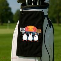 Flippers Up I Stand With Penguins Against Tariffs USA Golf Towel thumb 2