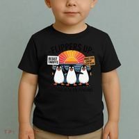 Flippers Up I Stand With Penguins Against Tariffs USA Toddler T-Shirt thumb 2