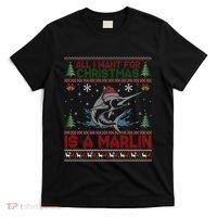 Funny Ugly I Want For Christmas Is A Marlin Fish Swea T-Shirt thumb 0