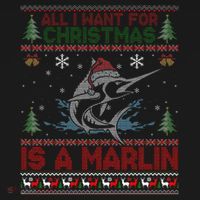 Funny Ugly I Want For Christmas Is A Marlin Fish Swea Bucket Hat thumb 4