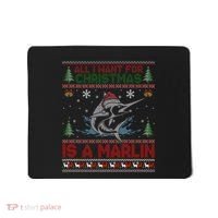 Funny Ugly I Want For Christmas Is A Marlin Fish Swea Mousepad thumb 0