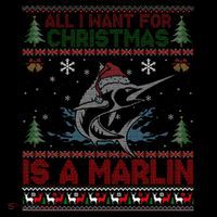 Funny Ugly I Want For Christmas Is A Marlin Fish Swea Ornament thumb 1
