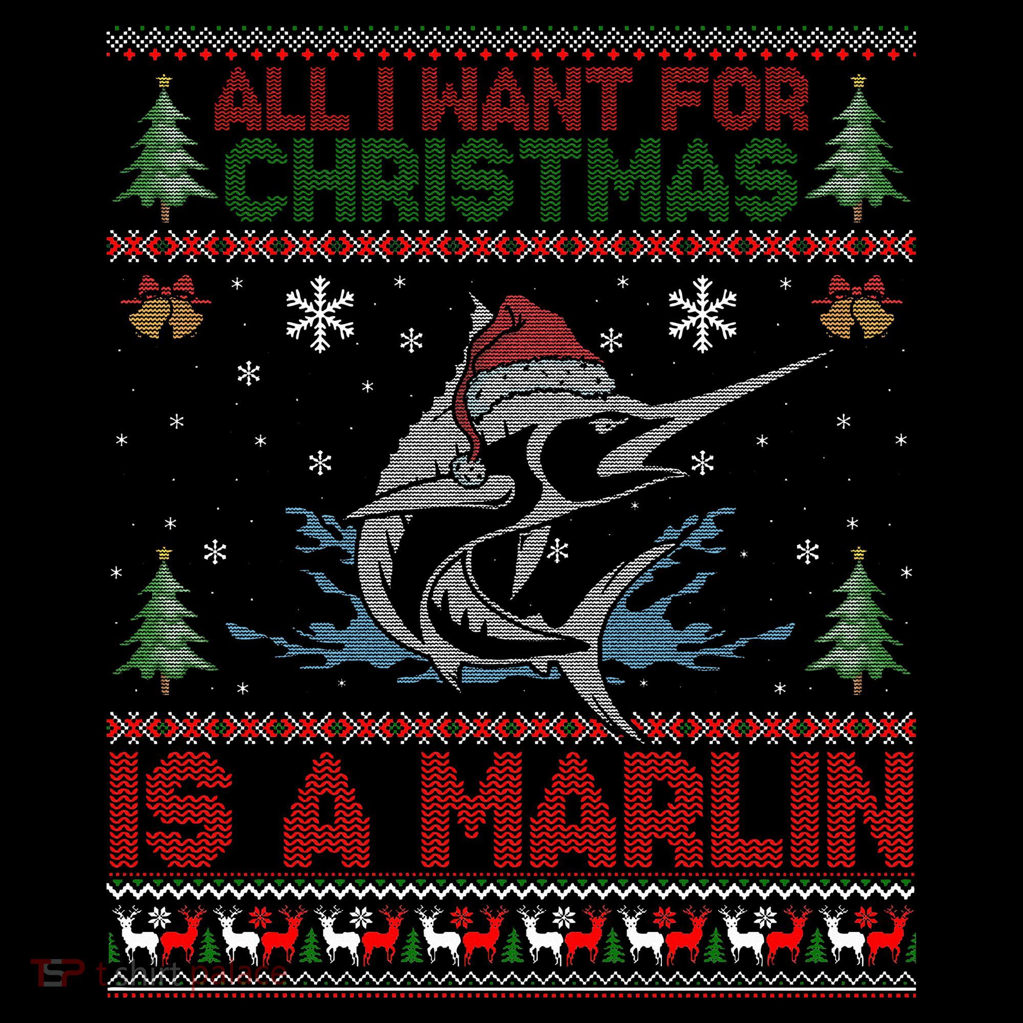 Funny Ugly I Want For Christmas Is A Marlin Fish Swea Ornament