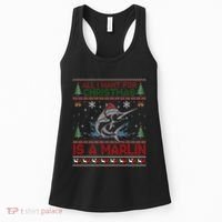 Funny Ugly I Want For Christmas Is A Marlin Fish Swea Women's Tank Top thumb 0