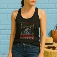 Funny Ugly I Want For Christmas Is A Marlin Fish Swea Women's Tank Top thumb 2