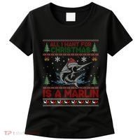 Funny Ugly I Want For Christmas Is A Marlin Fish Swea Women's T-Shirt thumb 0