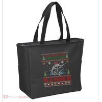 Funny Ugly I Want For Christmas Is A Marlin Fish Swea Tote Bag thumb 2