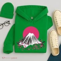 Fuji Mountain Japanese Nature Hoodie thumb 4