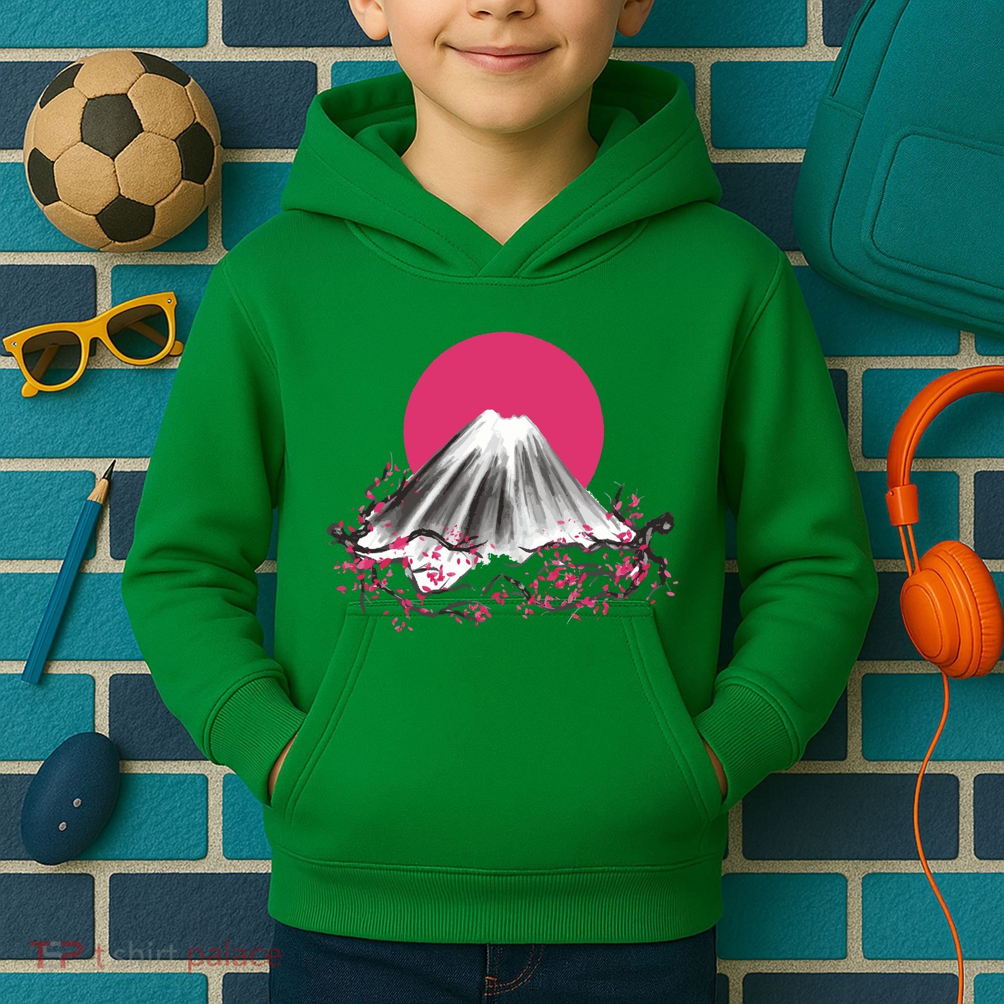 Fuji Mountain Japanese Nature Kids Hoodie