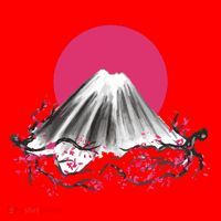 Fuji Mountain Japanese Nature Santa Hat thumb 1