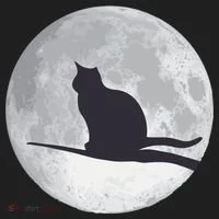Full Moon Cat Silhouette Halloween Women's Sweatshirt thumb 2