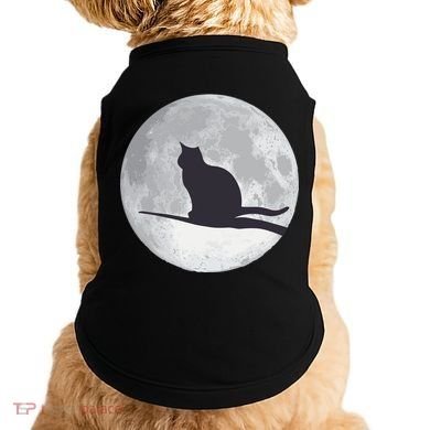 Full Moon Cat Silhouette Halloween Doggie Tank