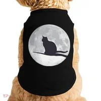 Full Moon Cat Silhouette Halloween Doggie Tank thumb 0