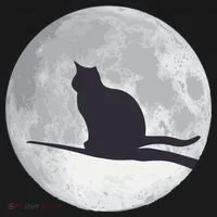 Full Moon Cat Silhouette Halloween Doggie Tank thumb 4
