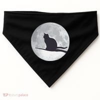 Full Moon Cat Silhouette Halloween USA-Made Doggie Bandana thumb 0