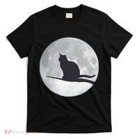 Full Moon Cat Silhouette Halloween T-Shirt thumb 0