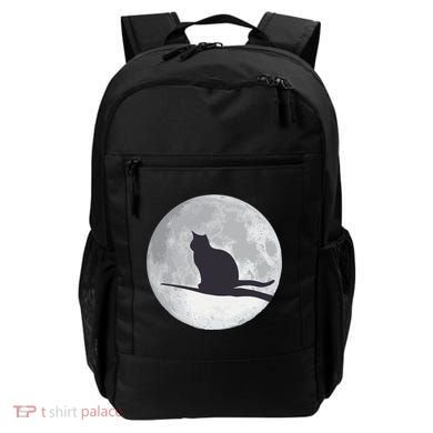 Full Moon Cat Silhouette Halloween Backpack