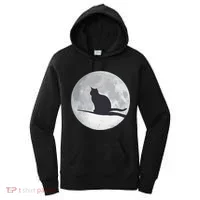 Full Moon Cat Silhouette Halloween Women's Hoodie thumb 0