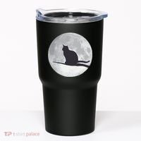 Full Moon Cat Silhouette Halloween Tumbler thumb 0