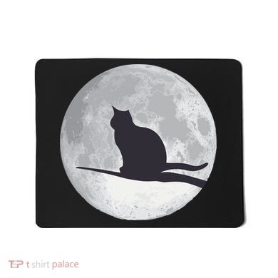 Full Moon Cat Silhouette Halloween Mousepad