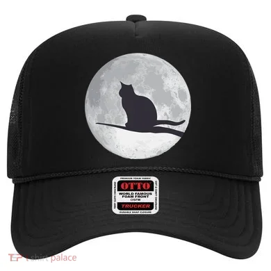 Full Moon Cat Silhouette Halloween Hat