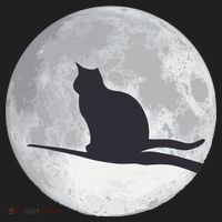 Full Moon Cat Silhouette Halloween Golf Towel thumb 3