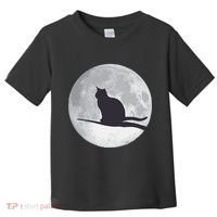 Full Moon Cat Silhouette Halloween Toddler T-Shirt thumb 0