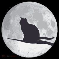 Full Moon Cat Silhouette Halloween Women's Long Sleeve Shirt thumb 2