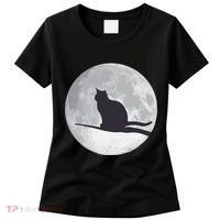 Full Moon Cat Silhouette Halloween Women's T-Shirt thumb 0
