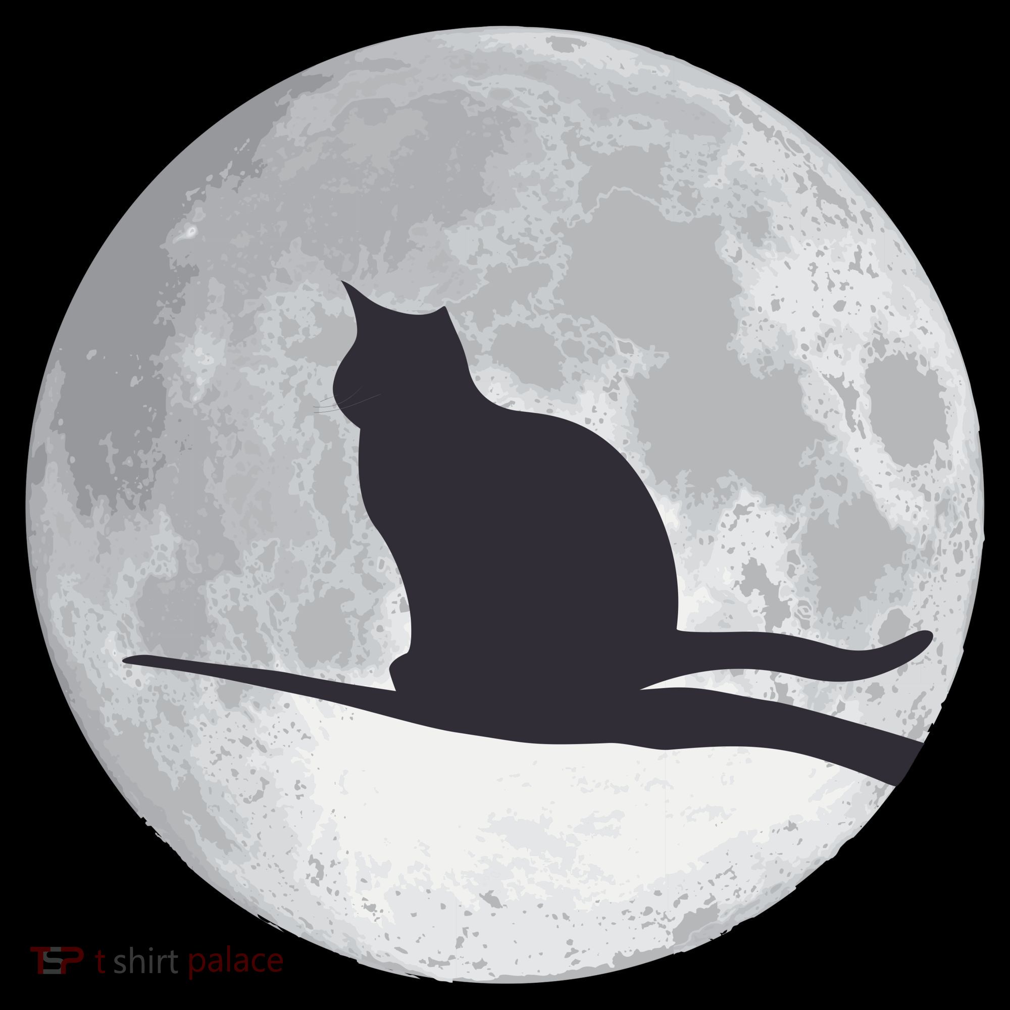 Full Moon Cat Silhouette Halloween Kids Long Sleeve Shirt