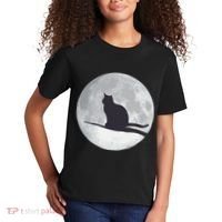 Full Moon Cat Silhouette Halloween Kids T-Shirt thumb 2