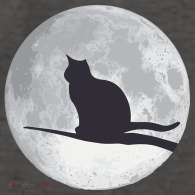 Full Moon Cat Silhouette Halloween Vector Backpack