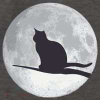 Full Moon Cat Silhouette Halloween Vector Backpack thumb 2