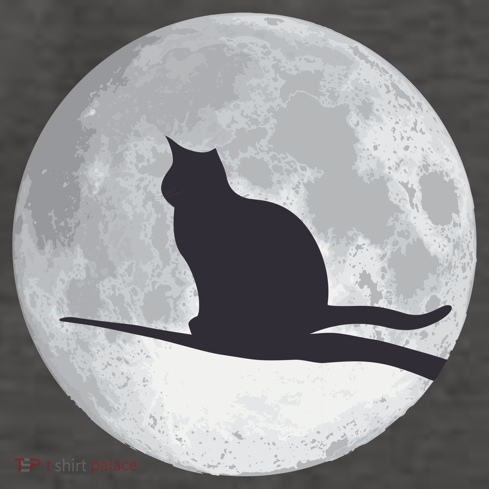 Full Moon Cat Silhouette Halloween Vector Backpack