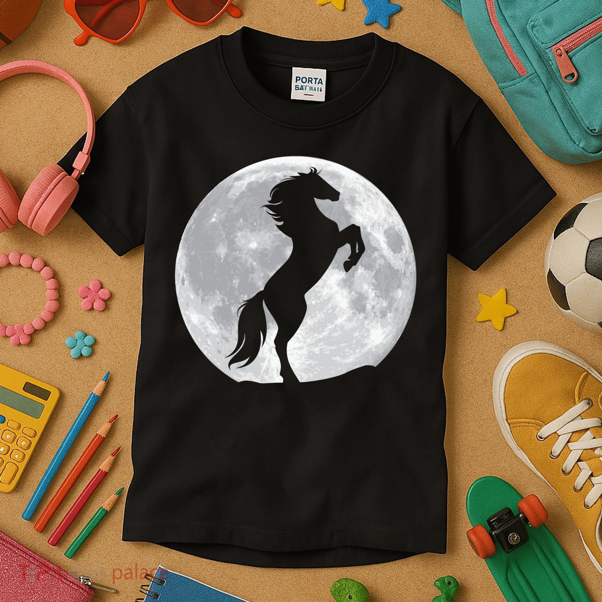 Full Moon Horse Kids T-Shirt