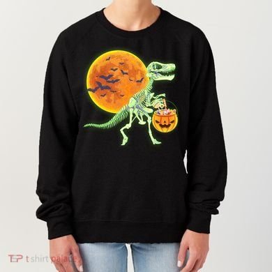 Full Moon T-Rex Dinosaur Skeleton Candy Women's Sweatshirt