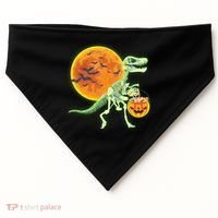 Full Moon T-Rex Dinosaur Skeleton Candy USA-Made Doggie Bandana thumb 0
