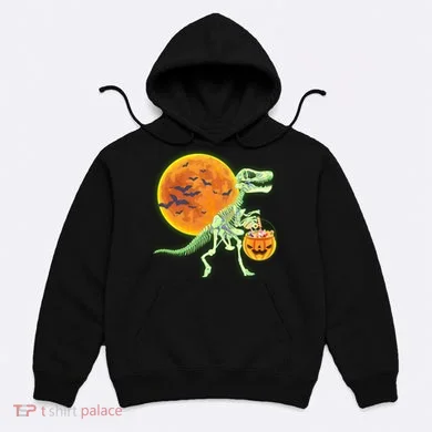 Full Moon T-Rex Dinosaur Skeleton Candy Hoodie
