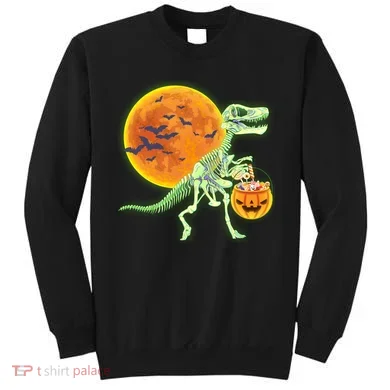 Full Moon T-Rex Dinosaur Skeleton Candy Sweatshirt