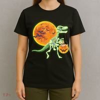 Full Moon T-Rex Dinosaur Skeleton Candy T-Shirt thumb 4