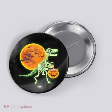 Full Moon T-Rex Dinosaur Skeleton Candy Button