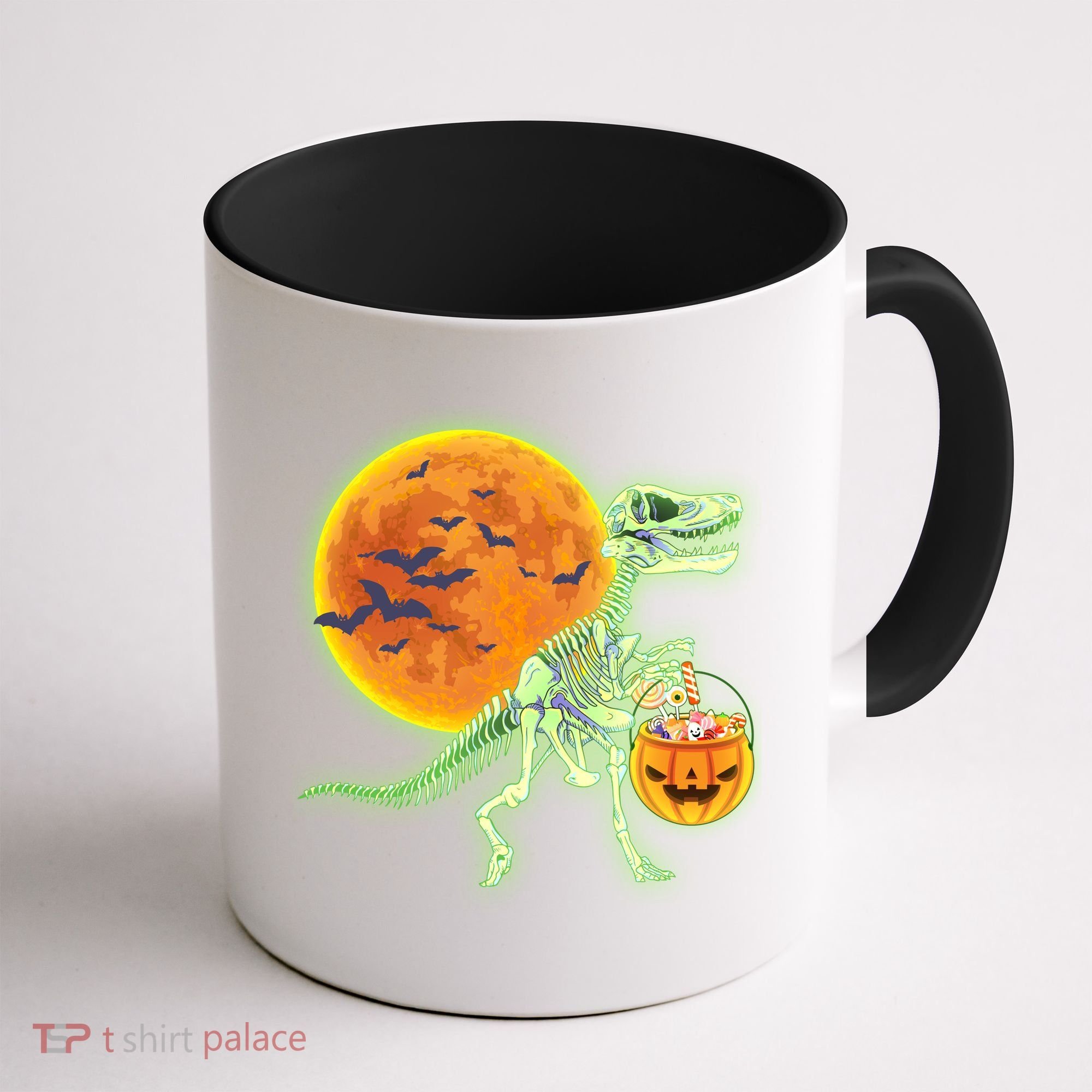 Full Moon T-Rex Dinosaur Skeleton Candy Coffee Mug