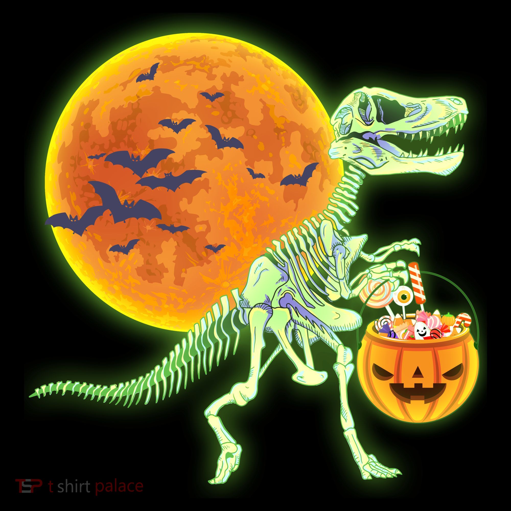 Full Moon T-Rex Dinosaur Skeleton Candy Coffee Mug