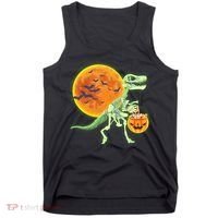 Full Moon T-Rex Dinosaur Skeleton Candy Tank Top thumb 0