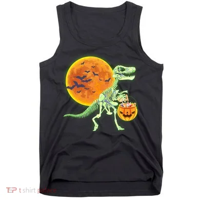 Full Moon T-Rex Dinosaur Skeleton Candy Tank Top
