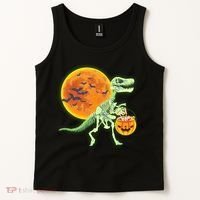 Full Moon T-Rex Dinosaur Skeleton Candy Tank Top thumb 2