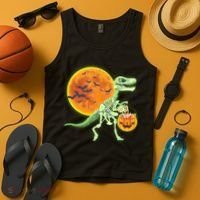 Full Moon T-Rex Dinosaur Skeleton Candy Tank Top thumb 4