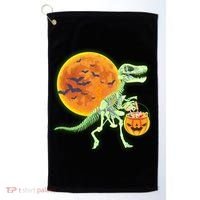 Full Moon T-Rex Dinosaur Skeleton Candy Golf Towel thumb 0