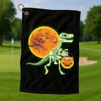 Full Moon T-Rex Dinosaur Skeleton Candy Golf Towel thumb 1